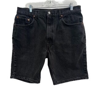 Levis Shorts Mens 36 Black Denim 505 Jeans Regular Fit Jorts Mens 8" Inseam